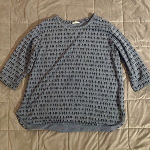 Jane and Delancey 1X Bird Print Top